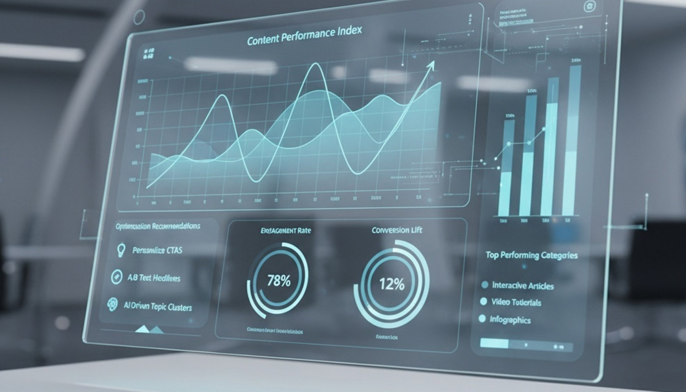 KI-Analytics-Dashboard mit Content-Performance und Optimierungsempfehlungen